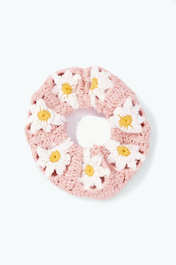 Scrunchie elastico all'uncinetto Daisy
