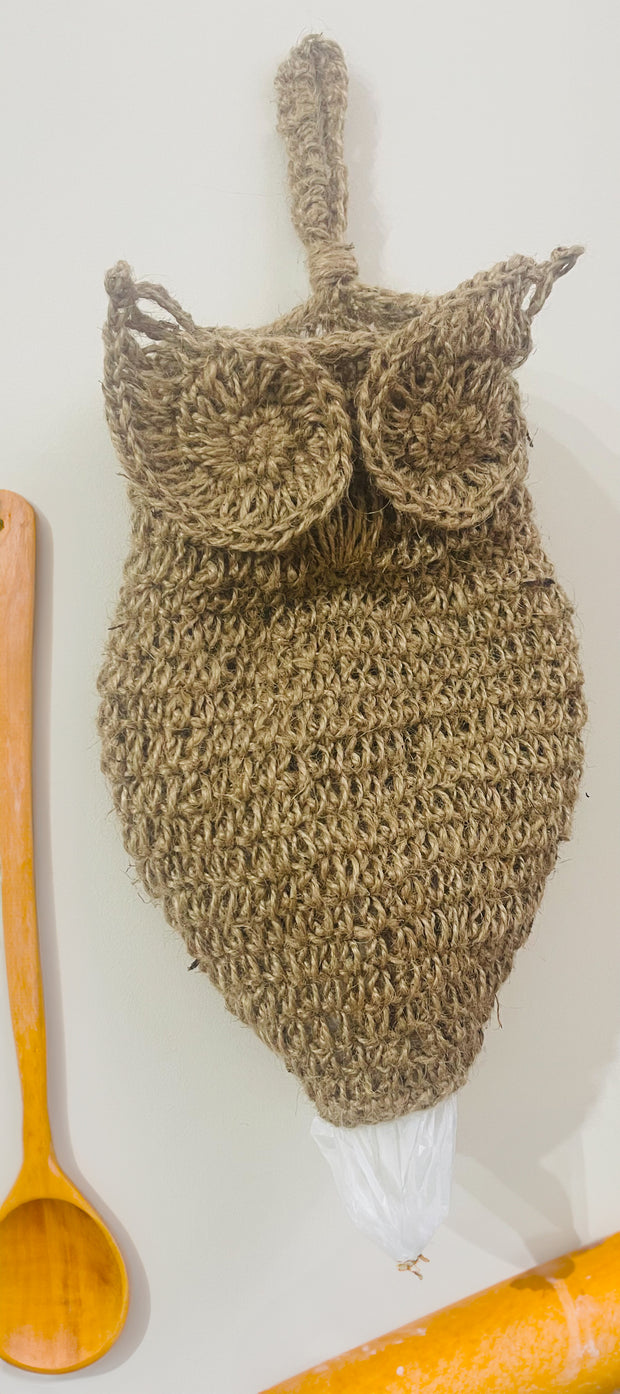 Eco owl bag Holder - Gufetto porta sacchetti in Juta