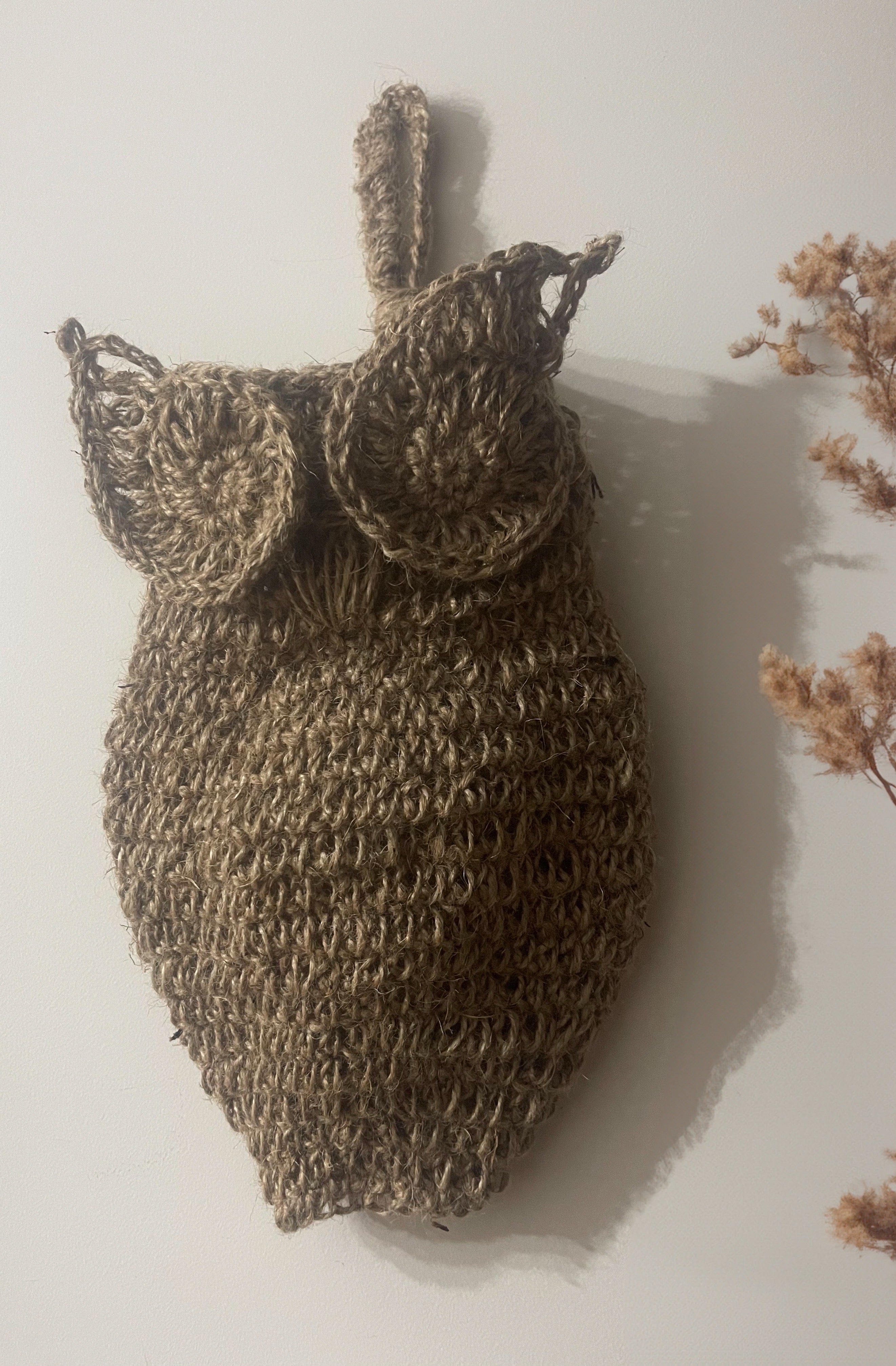 Eco owl bag Holder - Gufetto porta sacchetti in Juta