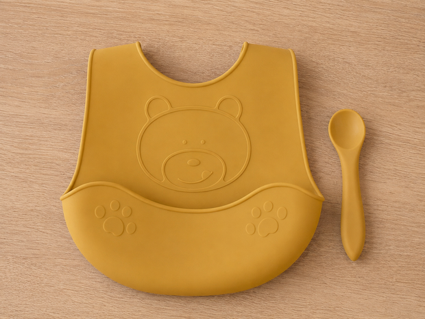 Set bavetta e cucchiaino in silicone