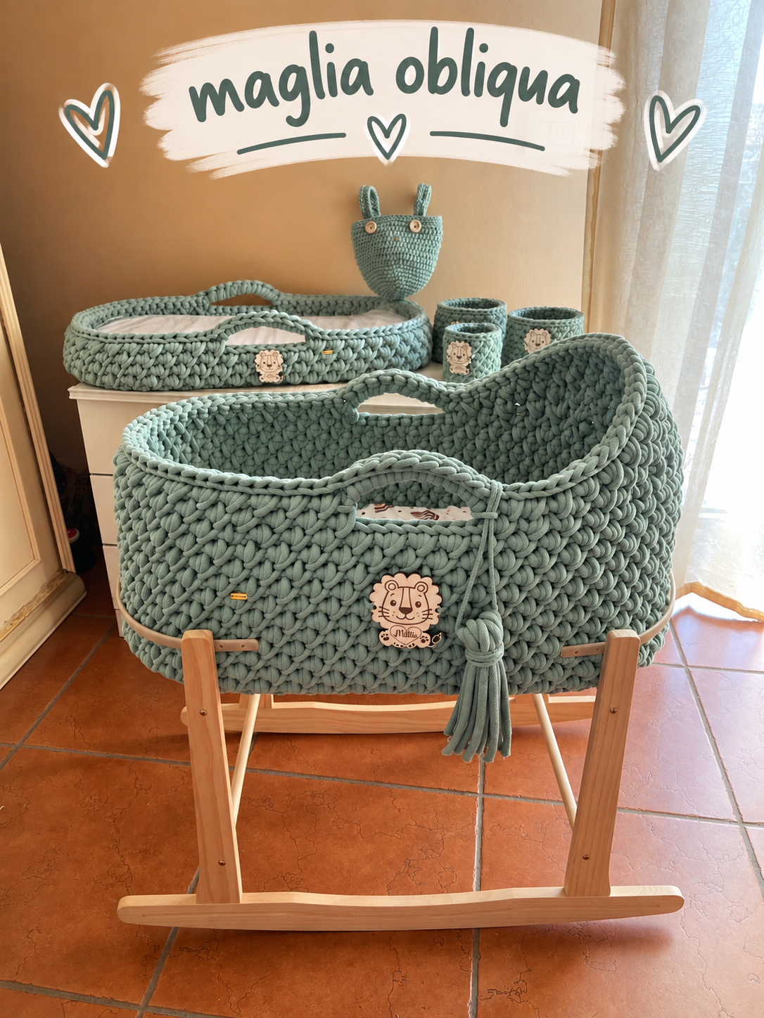 Baby Mosè Basket - Handmade Crochet Cradles