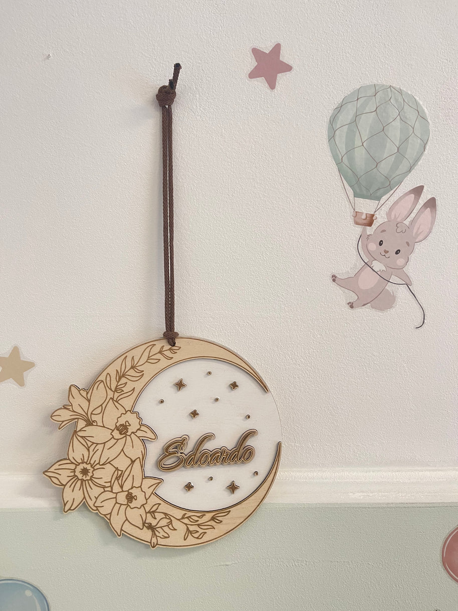 Cerchi decorativi in legno personalizzati con nome