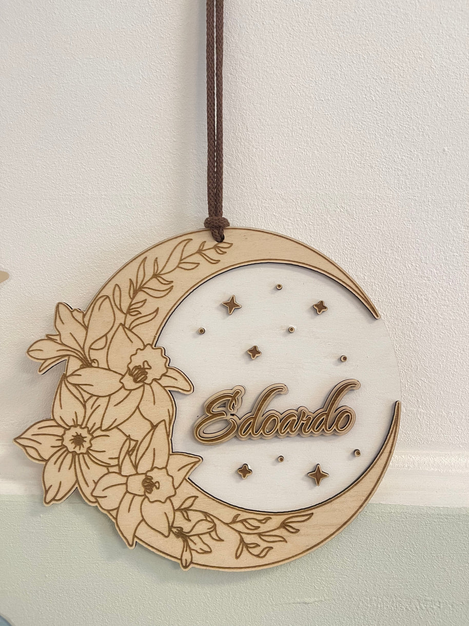 Cerchi decorativi in legno personalizzati con nome