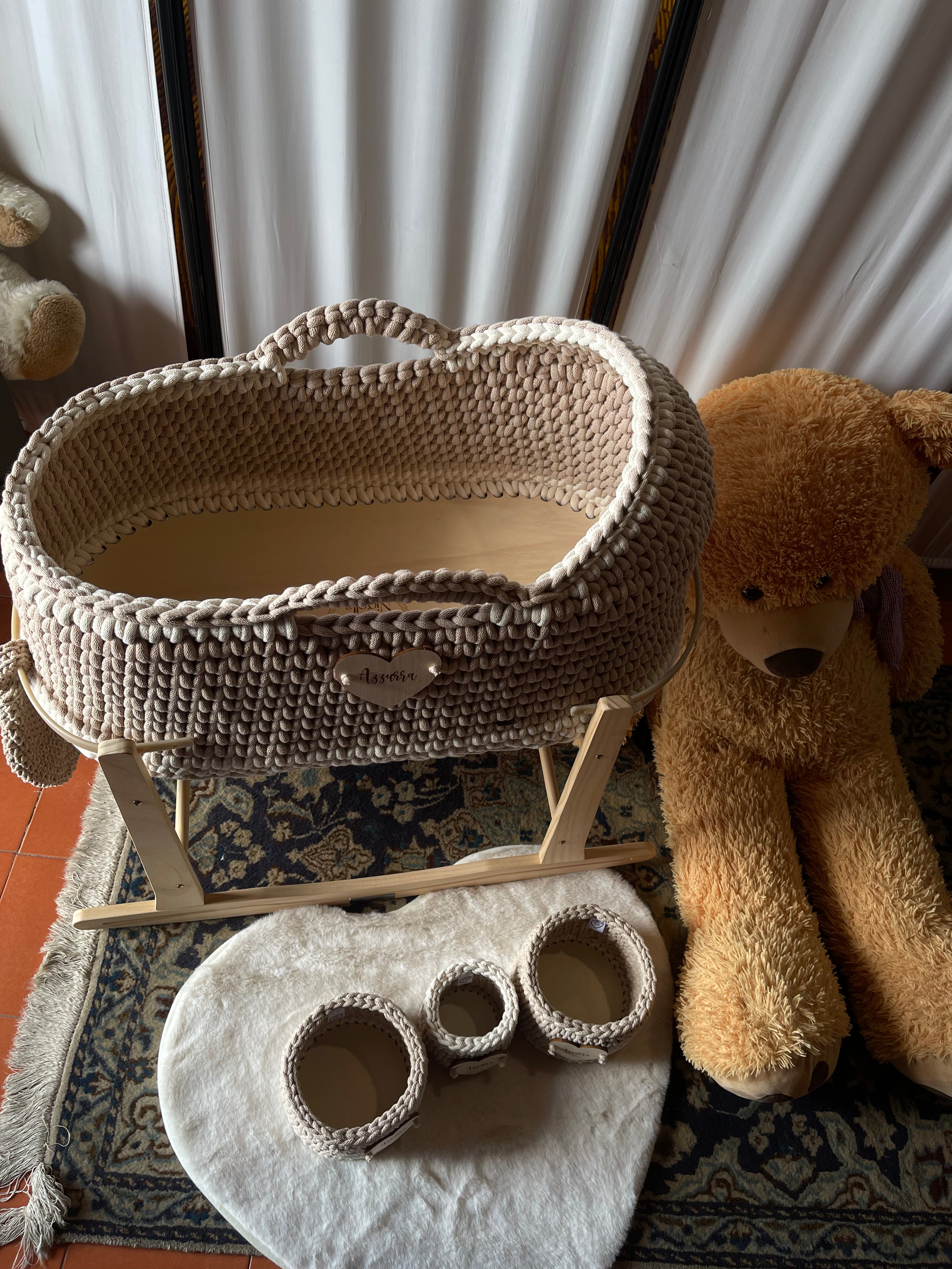 Baby Mosè Basket - Culle artigianali all'uncinetto