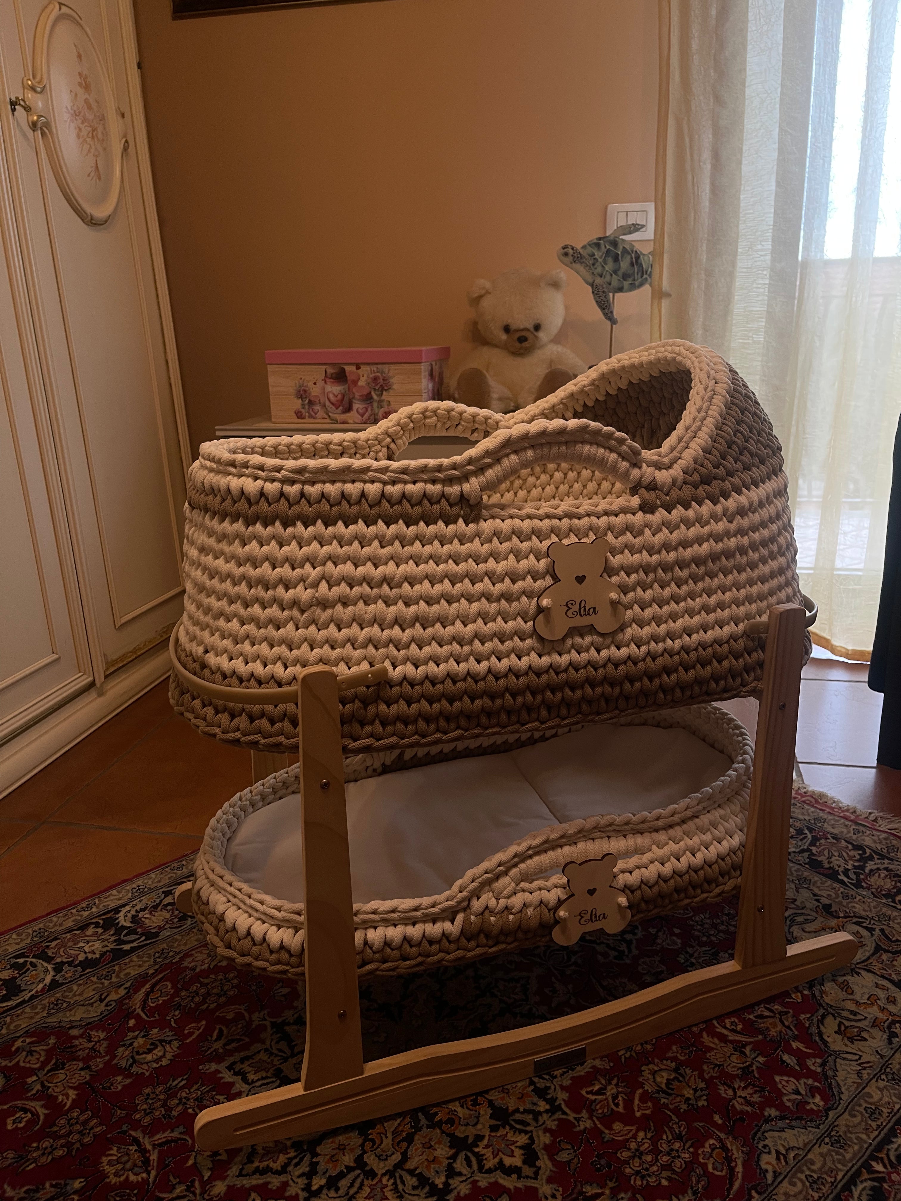 Baby Mosè Basket - Handmade Crochet Cradles