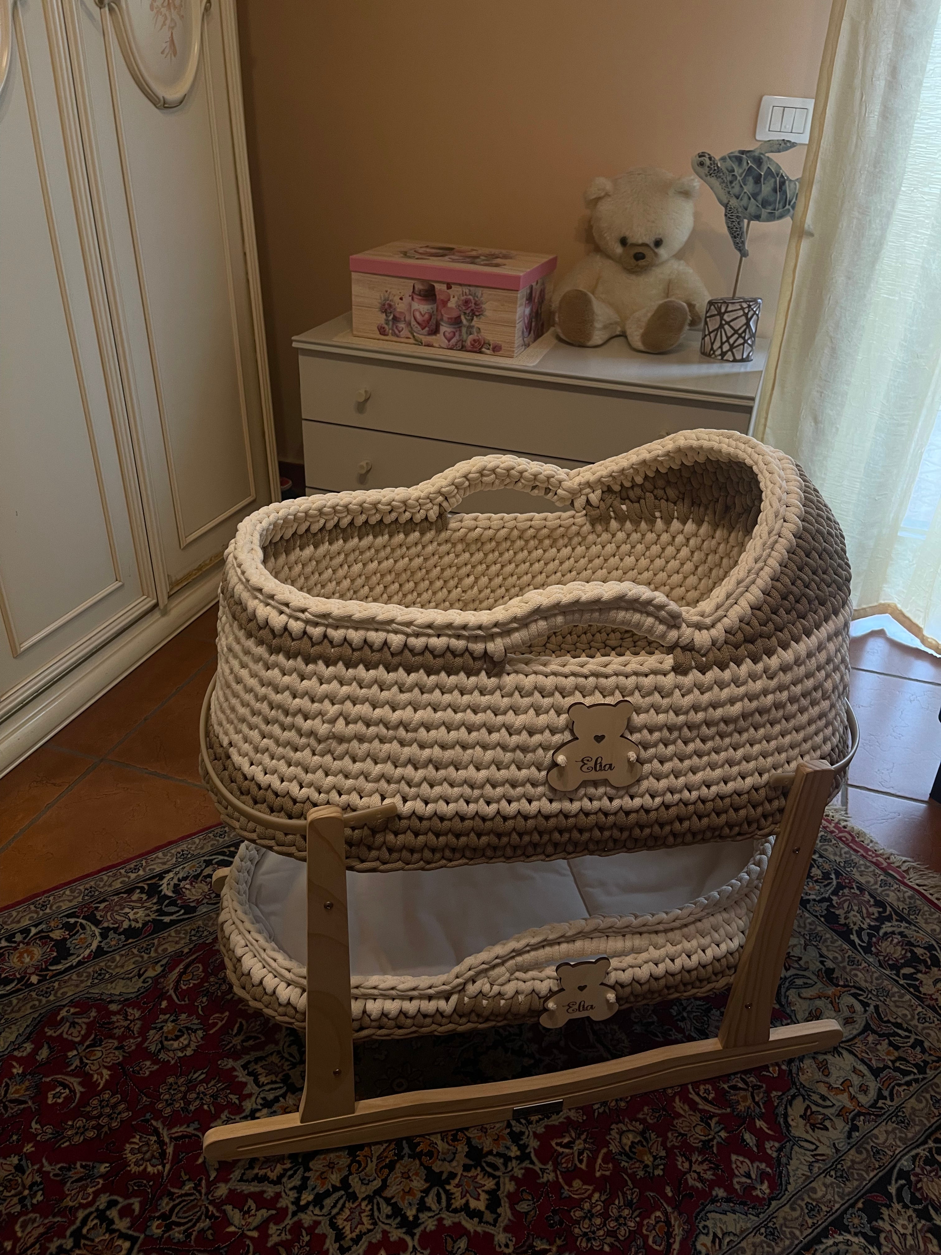 Baby Mosè Basket - Handmade Crochet Cradles