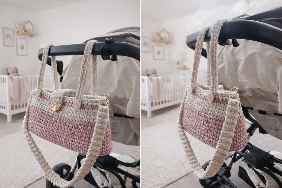 Borsone da passeggino artigianale