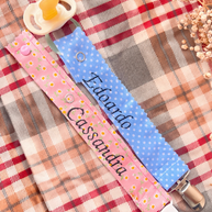 Catenella ciuccio in cotone personalizzata