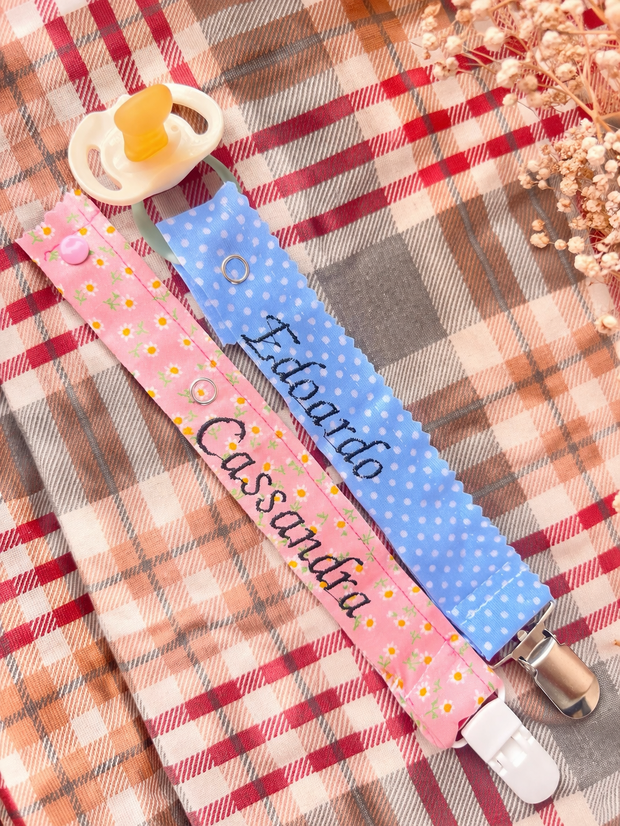 Catenella ciuccio in cotone personalizzata