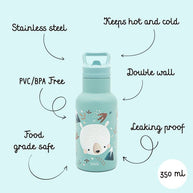 Borraccia termica in acciaio inox da 350 ml - Munchy l'orso