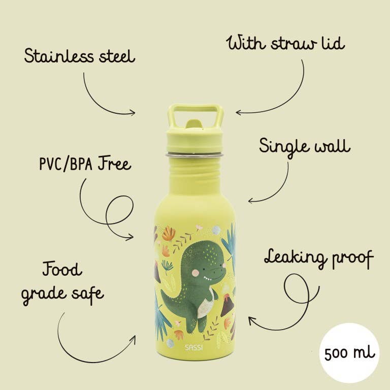 Borraccia in acciaio inox da 500ml - Cracky il dinosauro